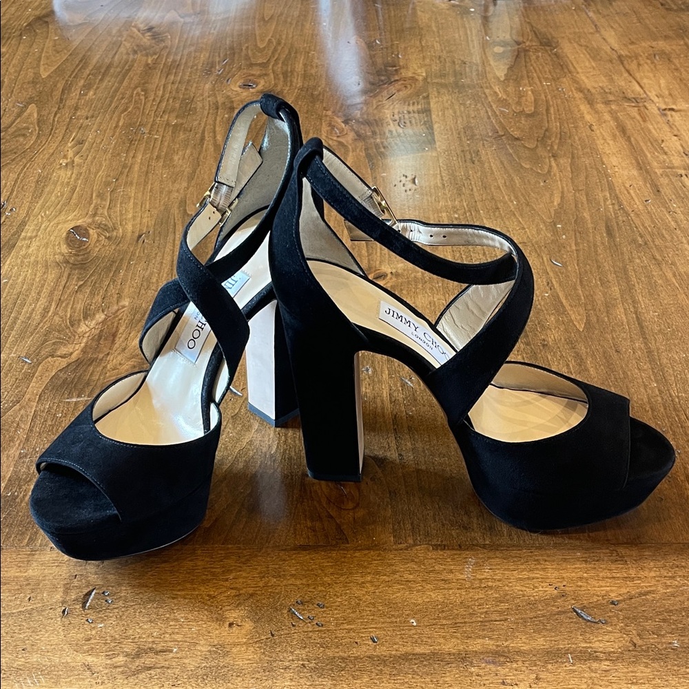 JIMMY CHOO Black Platform Sandal 36.5